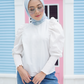 White Audy Blouse with Puff Sleeves