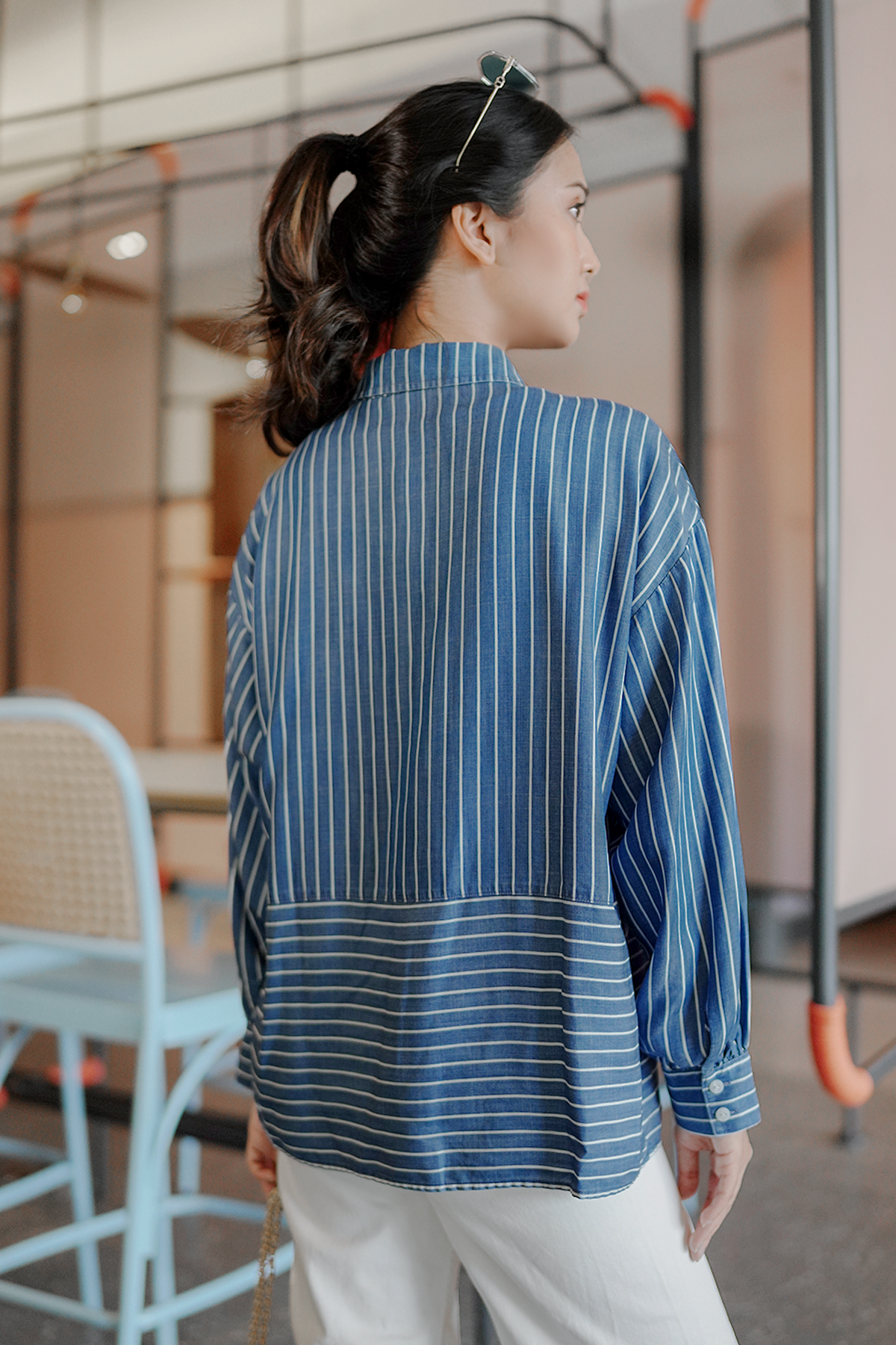 Blue Denim Stripe Shirt