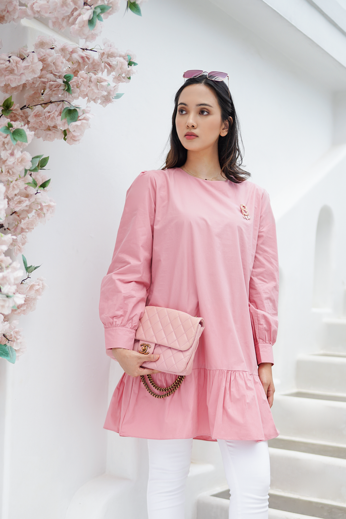 Pink Alina Midi Dress