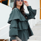 Teal Green Tiered Ruffle Shirt