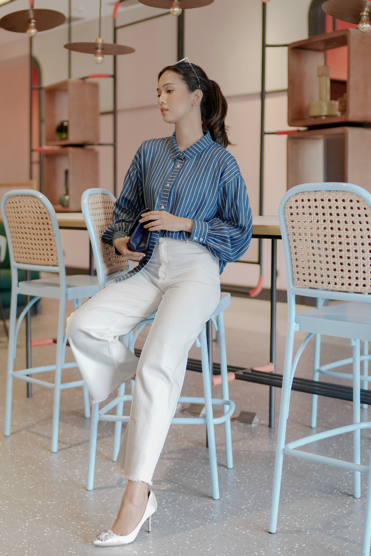 Blue Denim Stripe Shirt