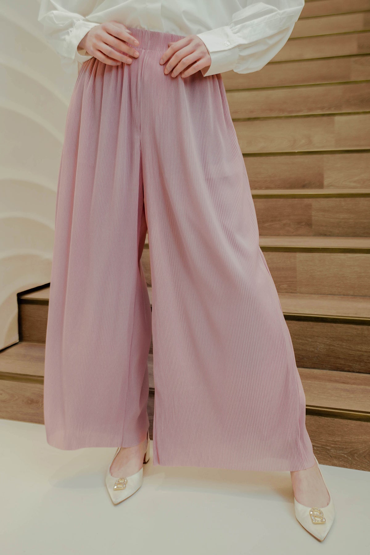 Lea Pleated Pants - Pink