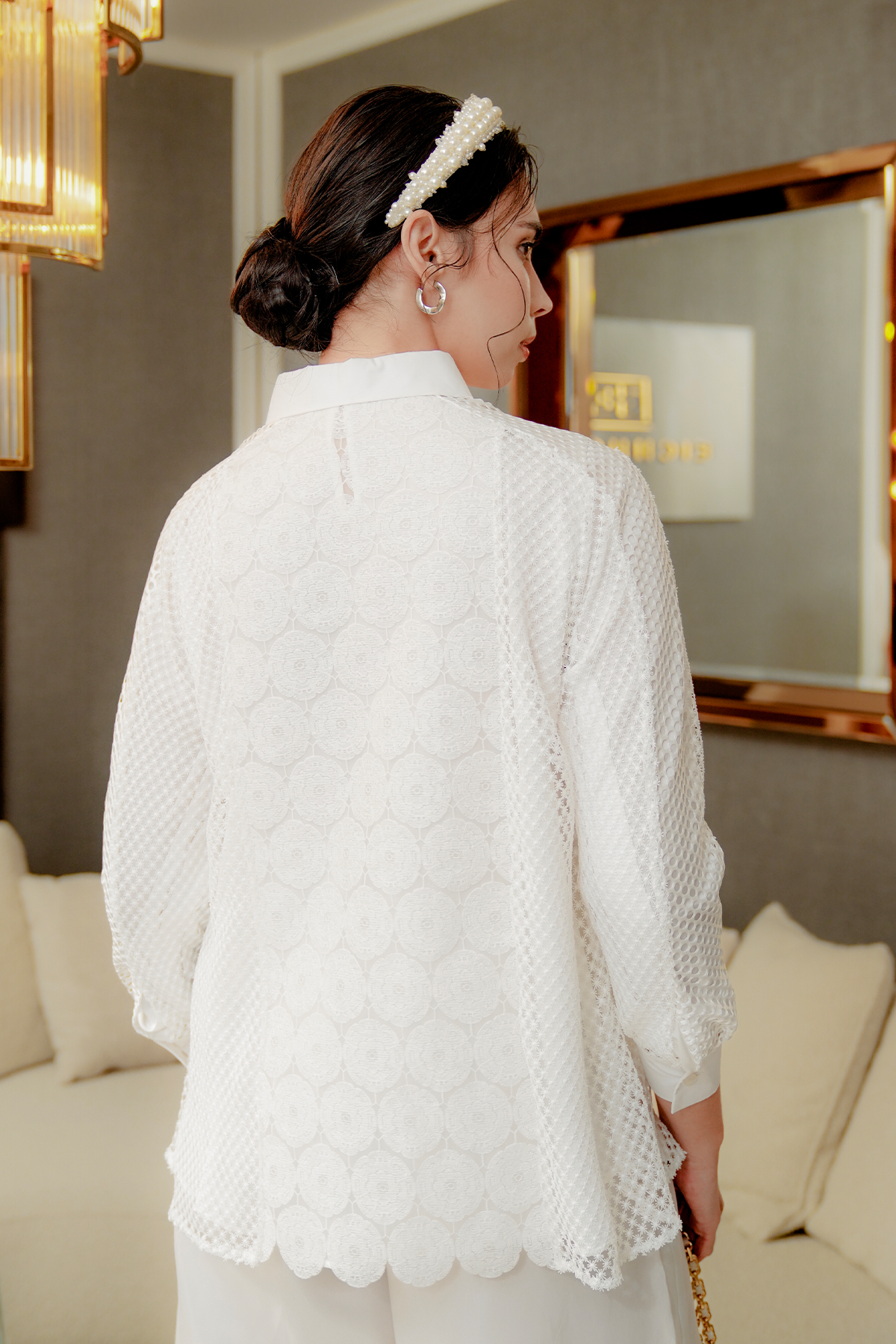 Leia Lace Shirt - White