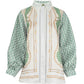 Luminosa Mix Lace Shirt - Antique Green