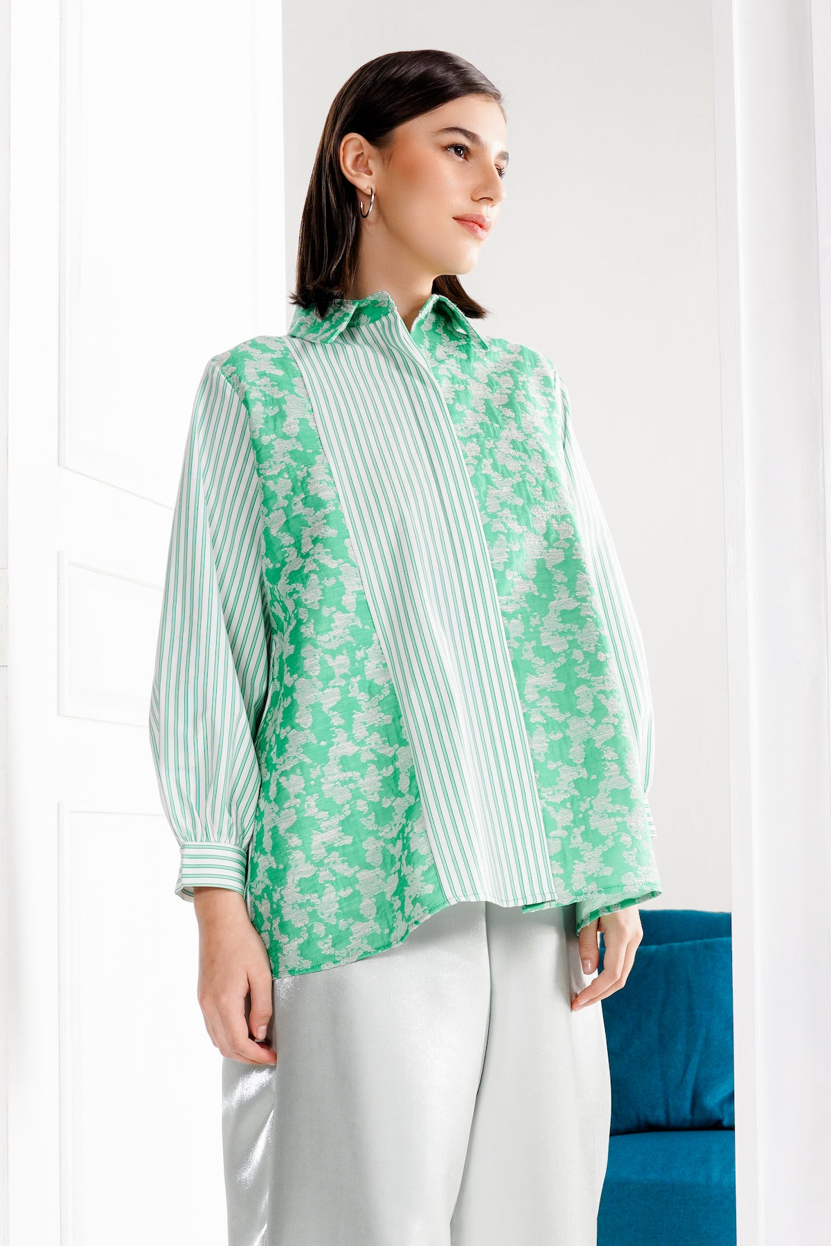 Maddy Jacquard Shirt - Green