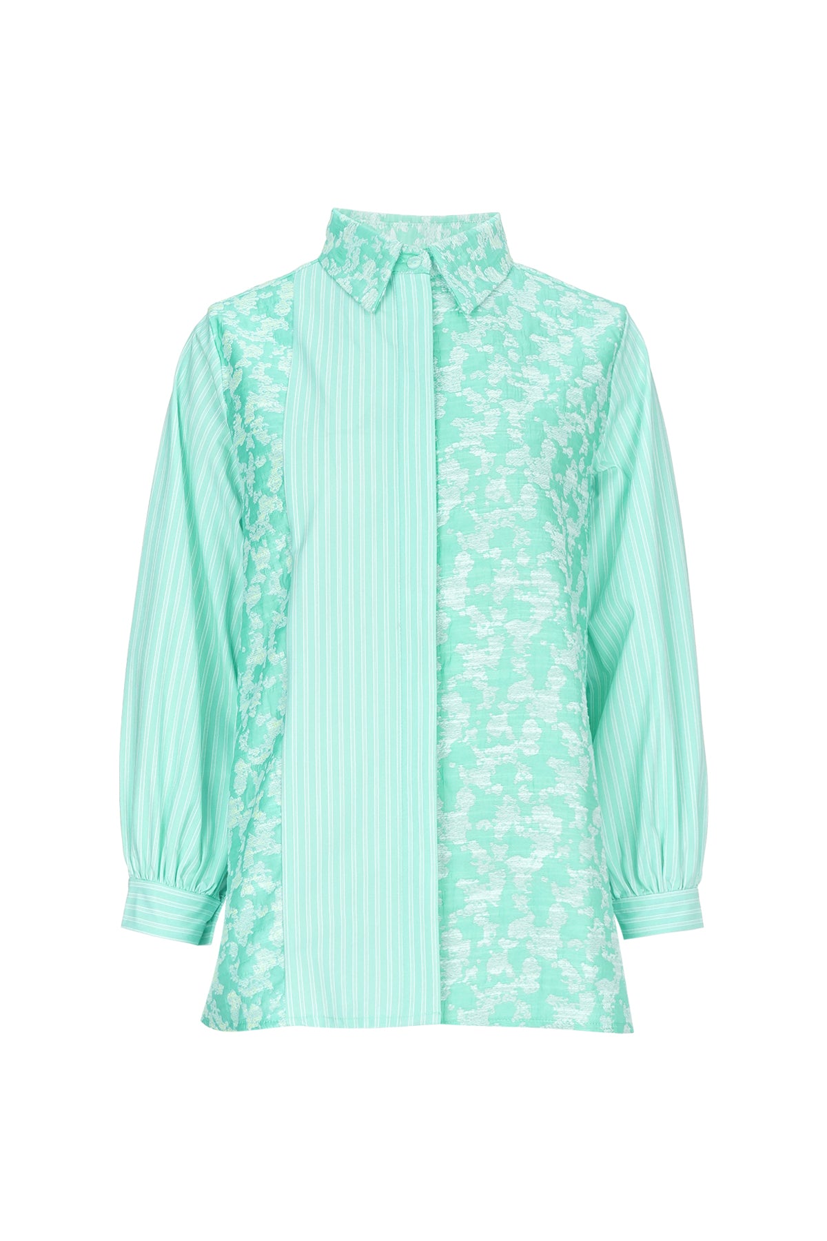 Maddy Jacquard Shirt - Turquoise