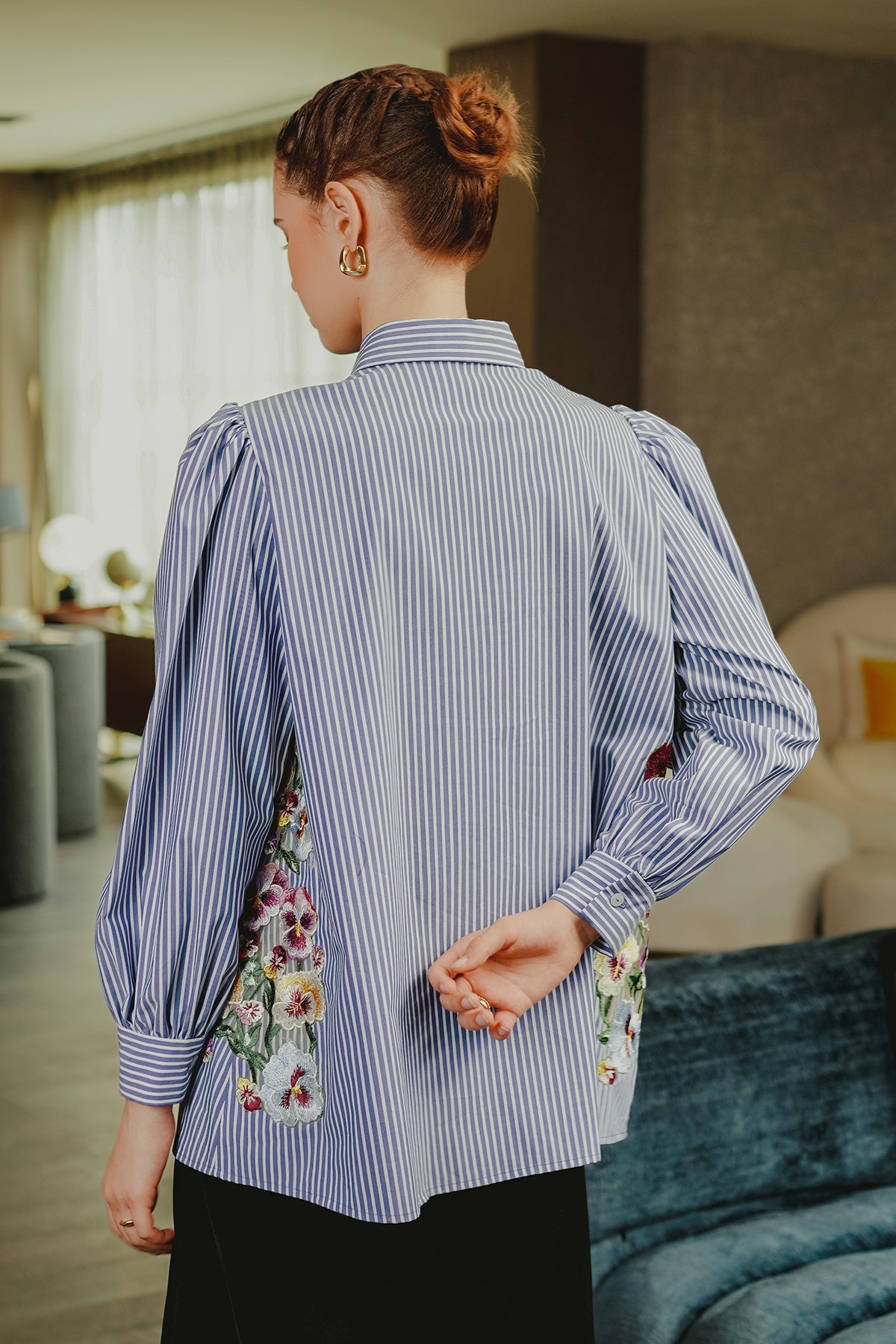 Mady Embroidered Shirt - Blue