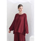 Maroon Pleats Me Flowy Blouse