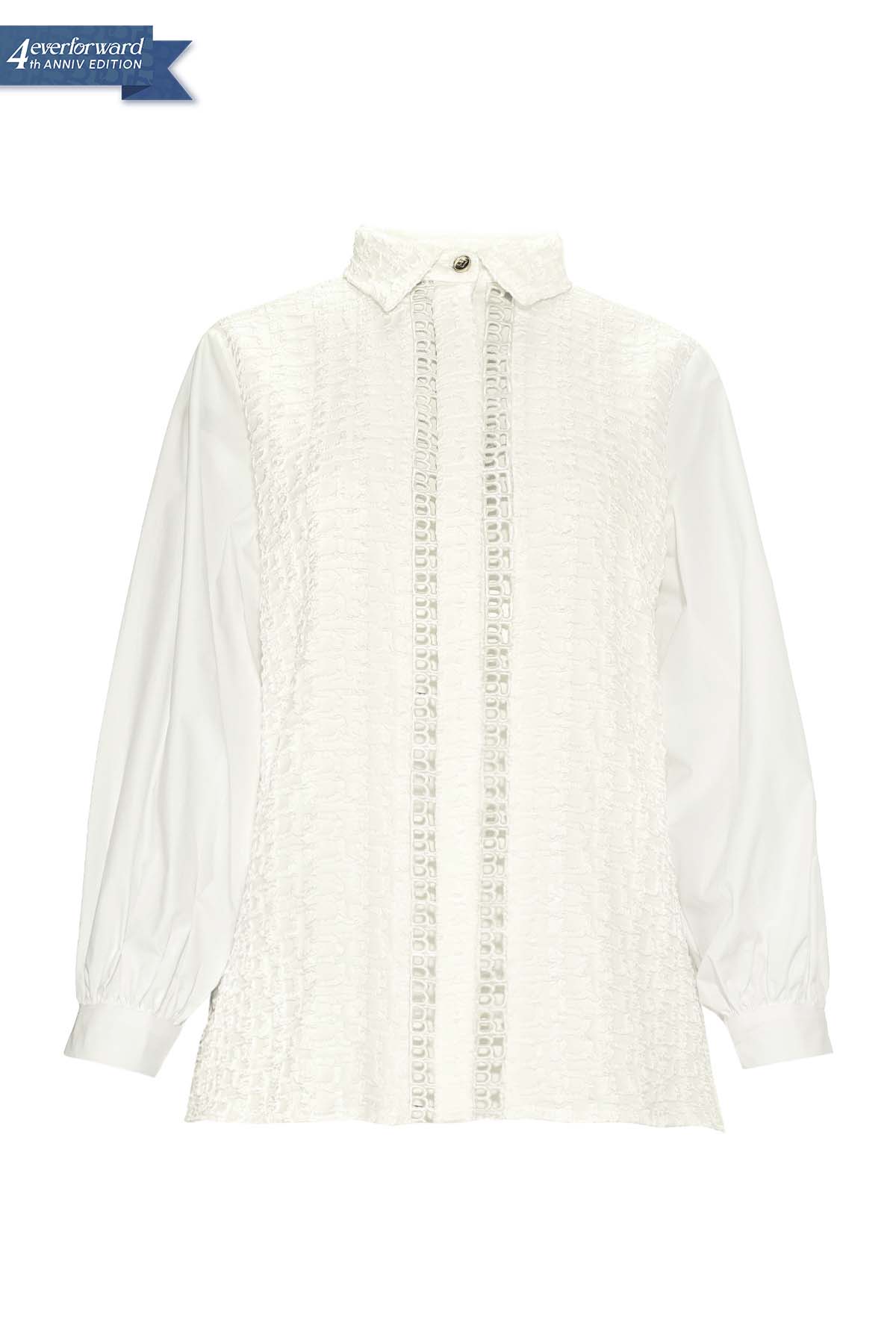 Monogram Teksture Shirt - White