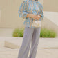 Monogram Gathered Blouse - Blue