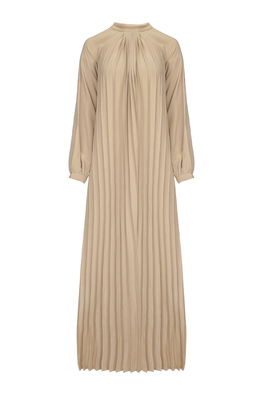 Navier Pleated Dress - Mocca