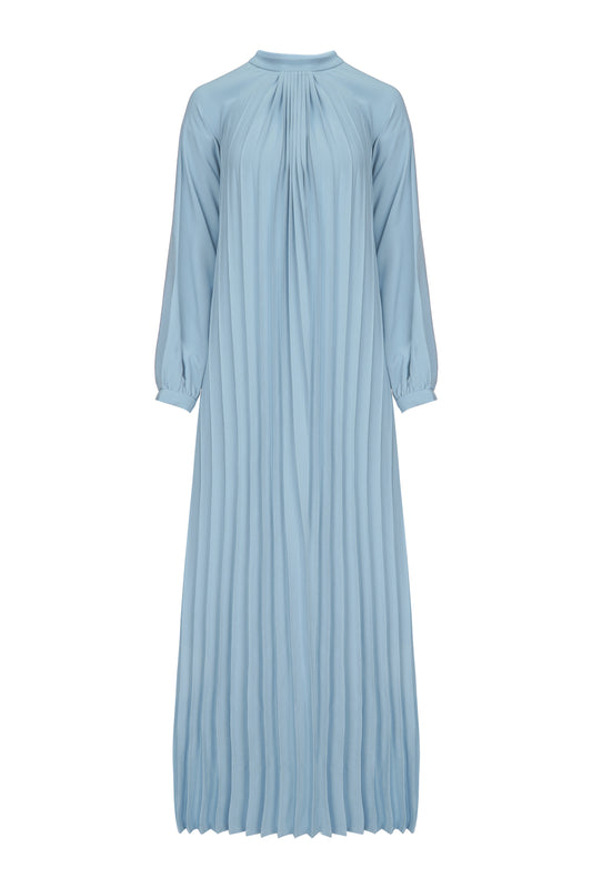 Navier Pleated Dress - Soft Blue