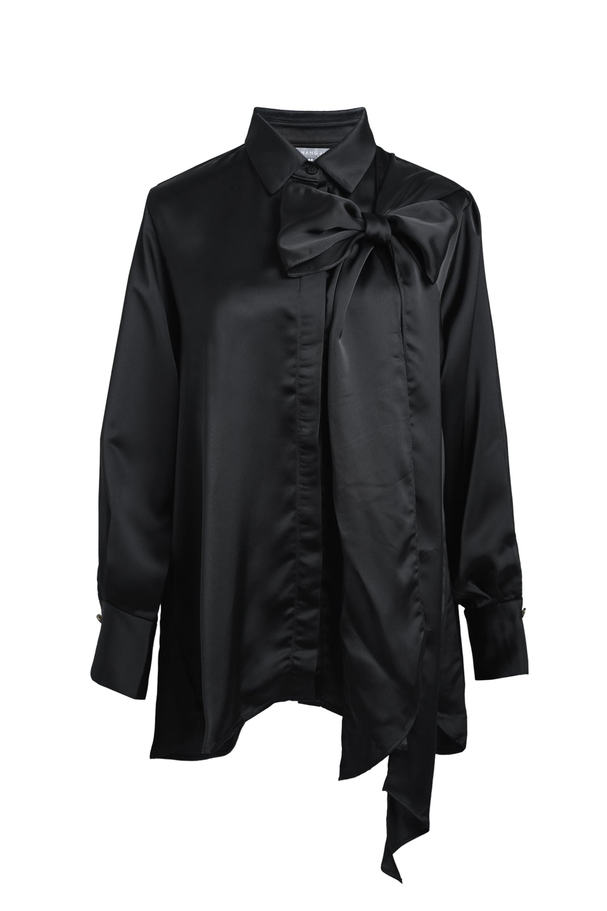 Nyla Shirt with Bow - Black