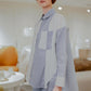 Oversized Combi Shirt - Blue