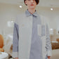 Oversized Combi Shirt - Blue