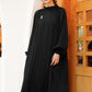 Pleated Long Dress - Black