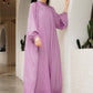 Pleated Long Dress - Purple