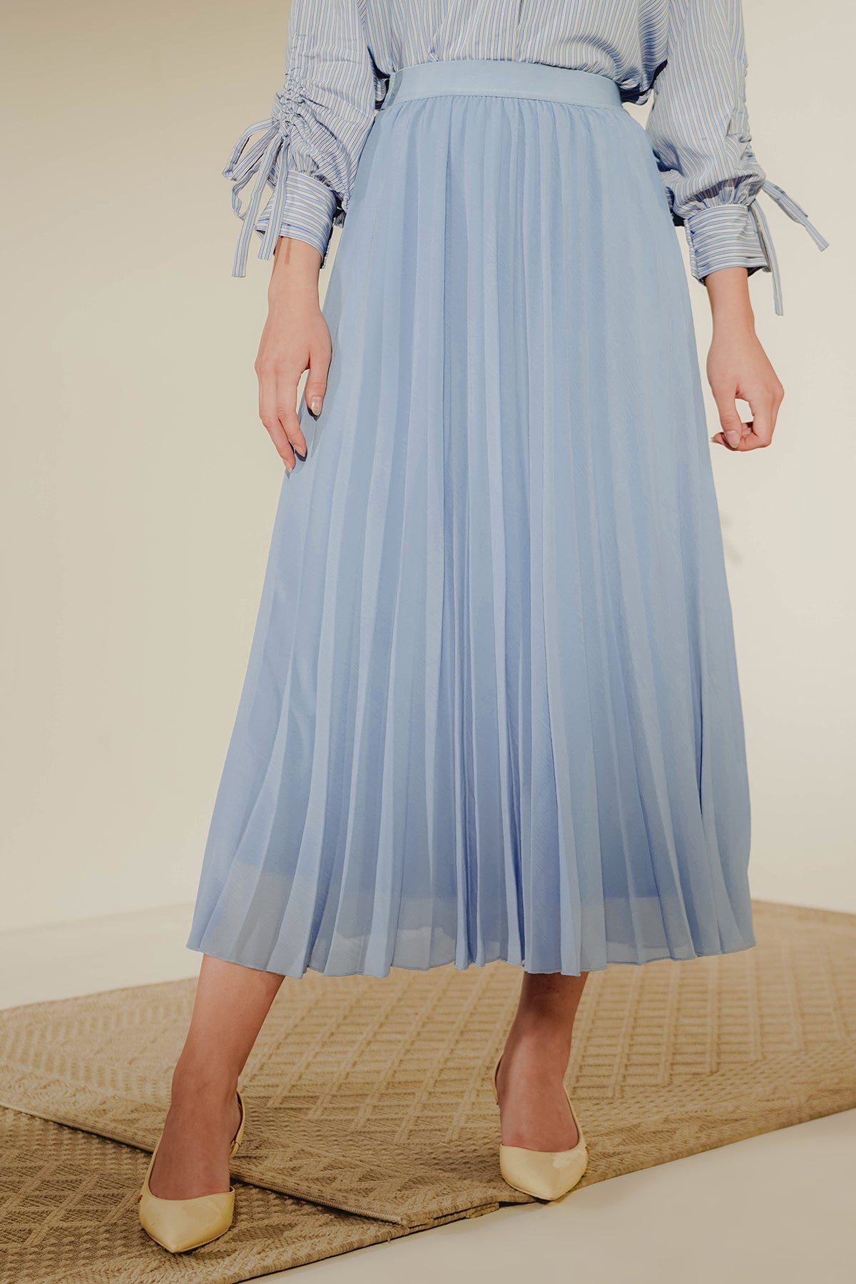 Pleated Skirt - Baby Blue