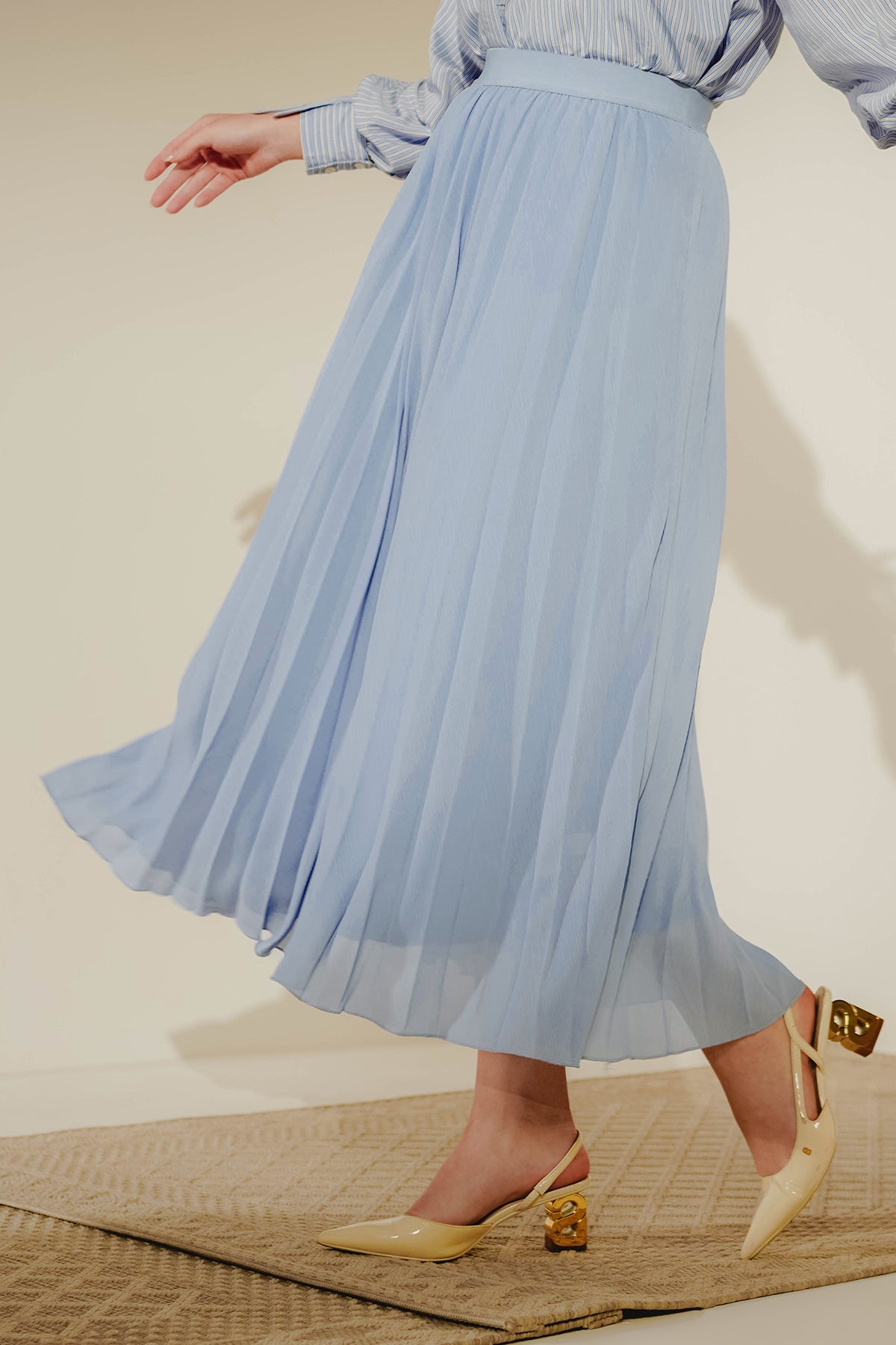 Pleated Skirt - Baby Blue