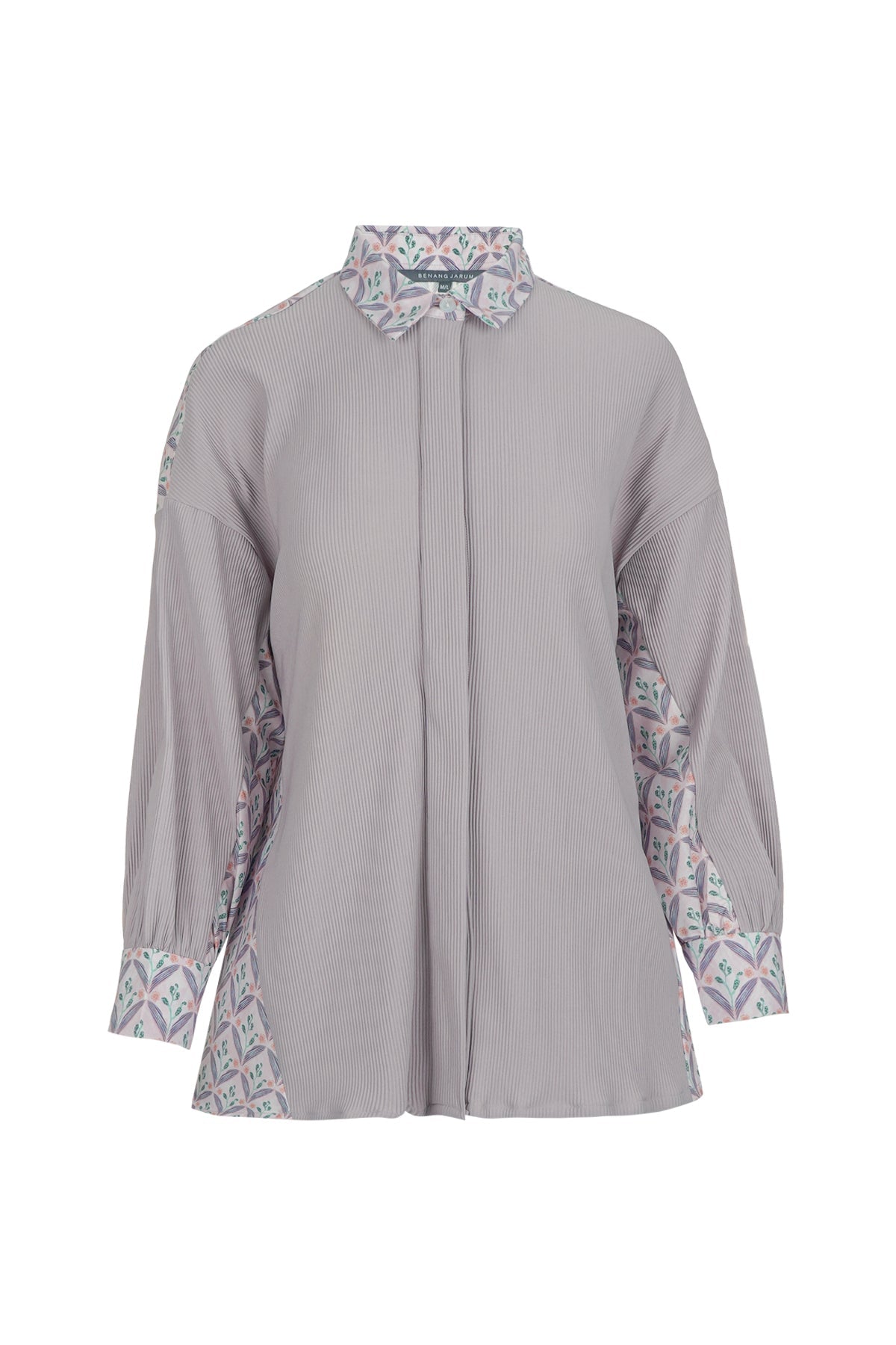 Reverie Mix Fabric Shirt - Purple Rose