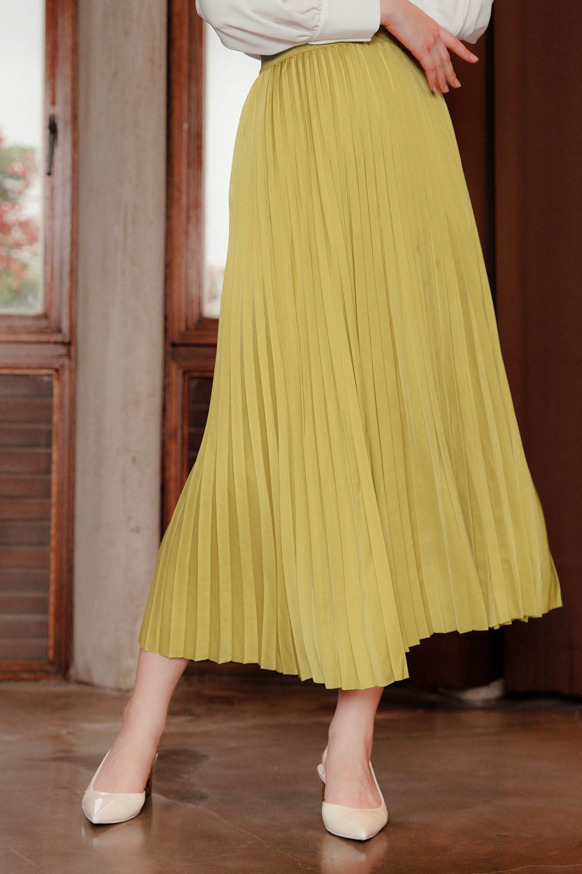 Serena Pleats Skirt - Yellow