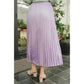 Satin Pleats Skirt - Lilac