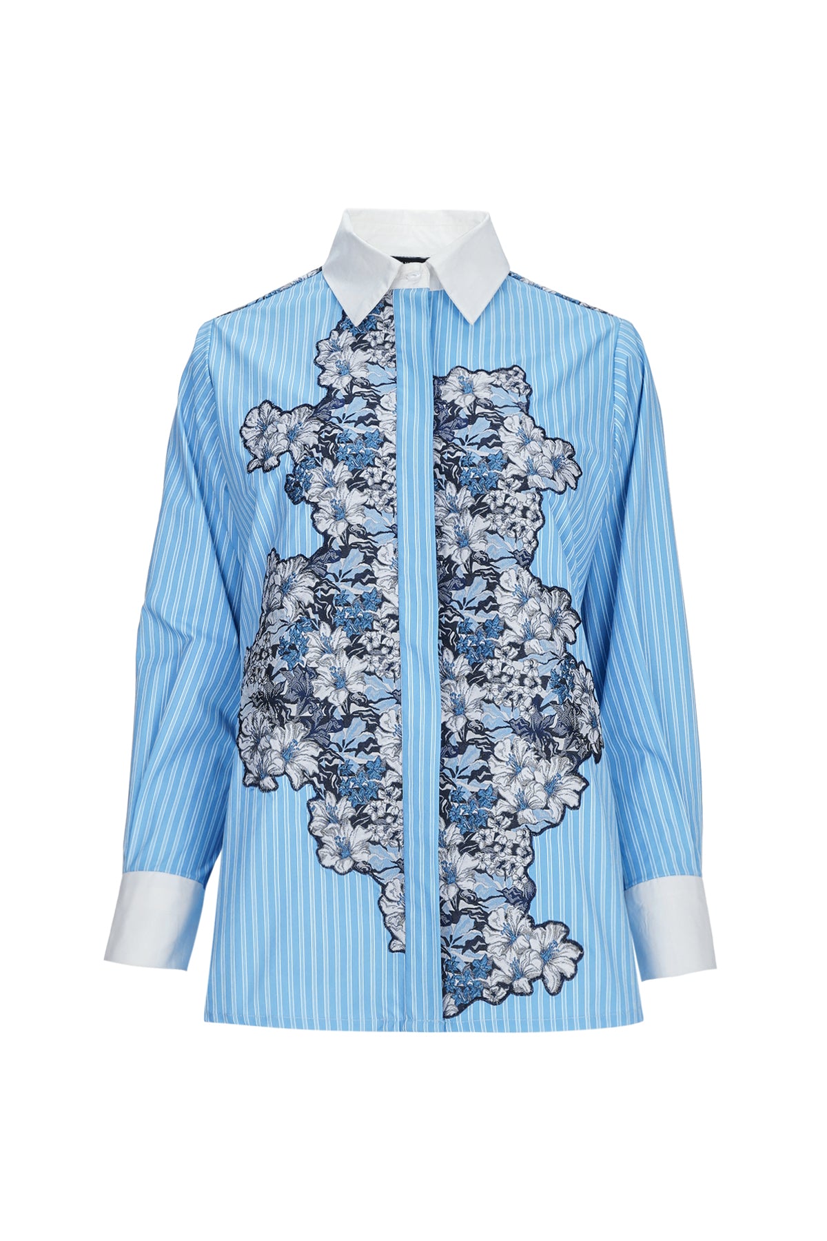 Serena Jacquard Shirt - Sky Blue