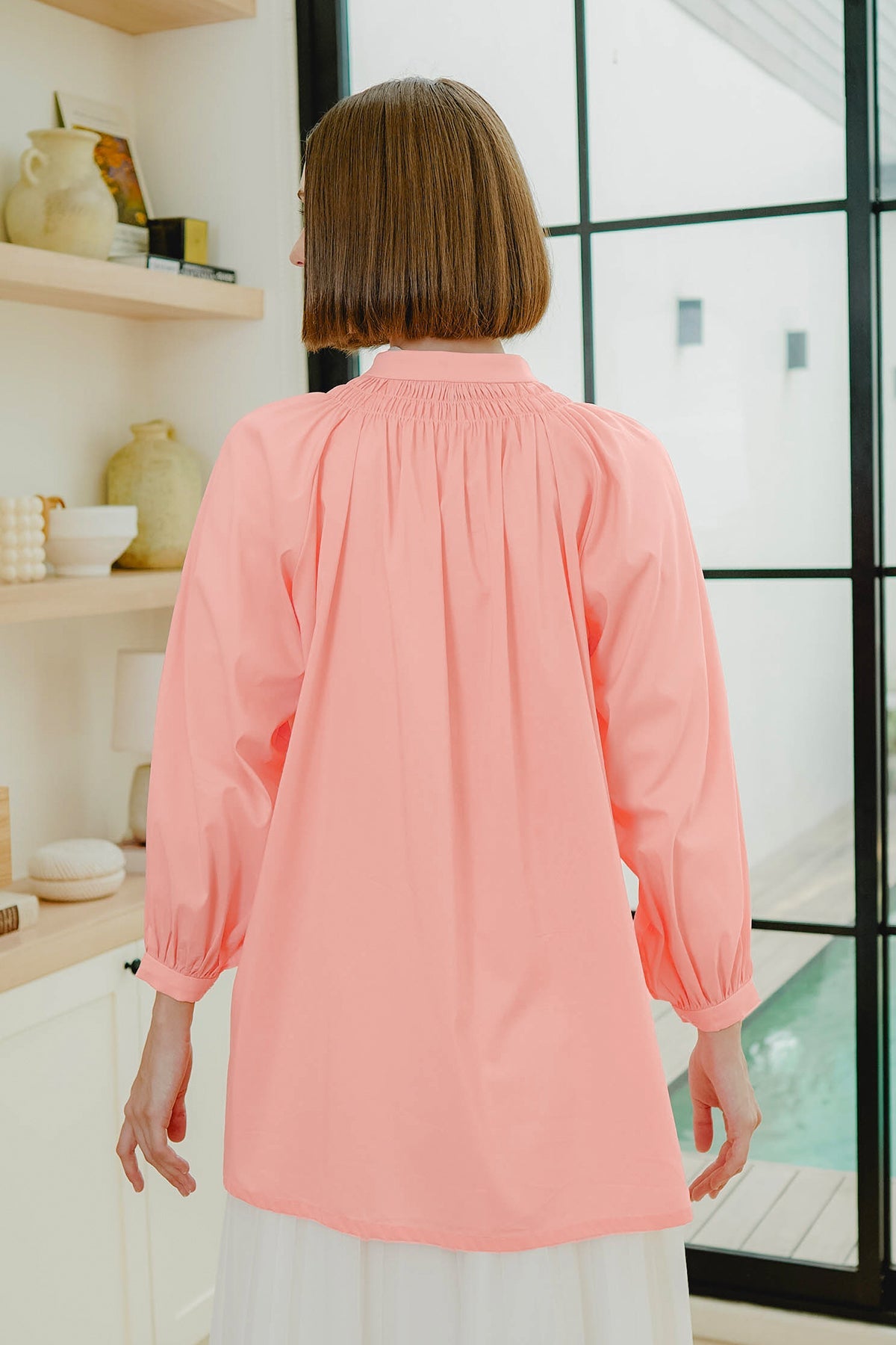 Sora Smock Shirt - Peach