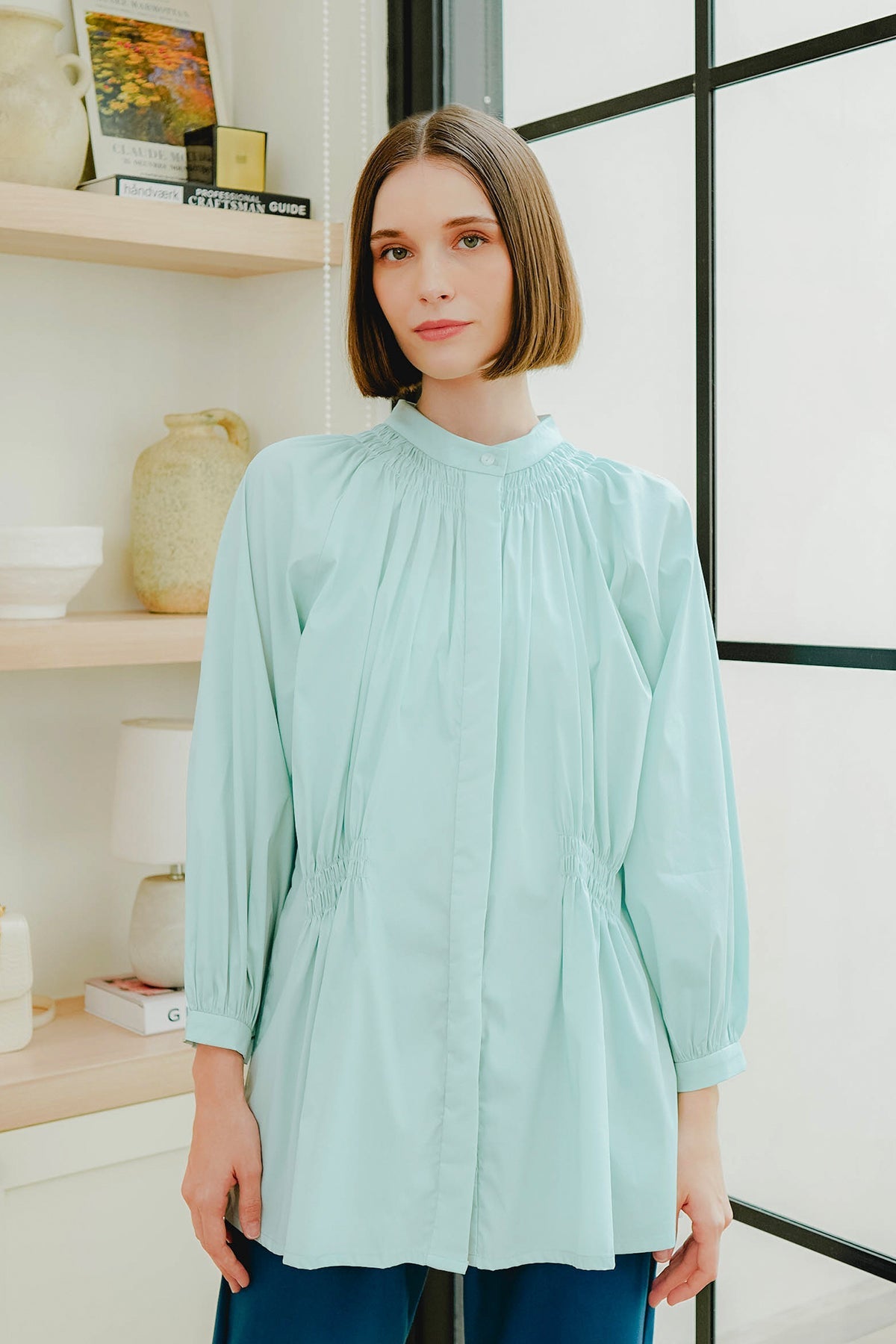 Sora Smock Shirt - Blue