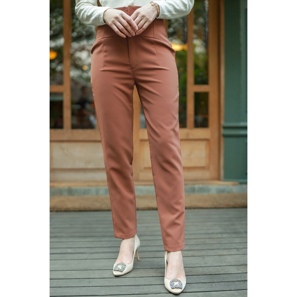 Straight Leg Pants - Brown