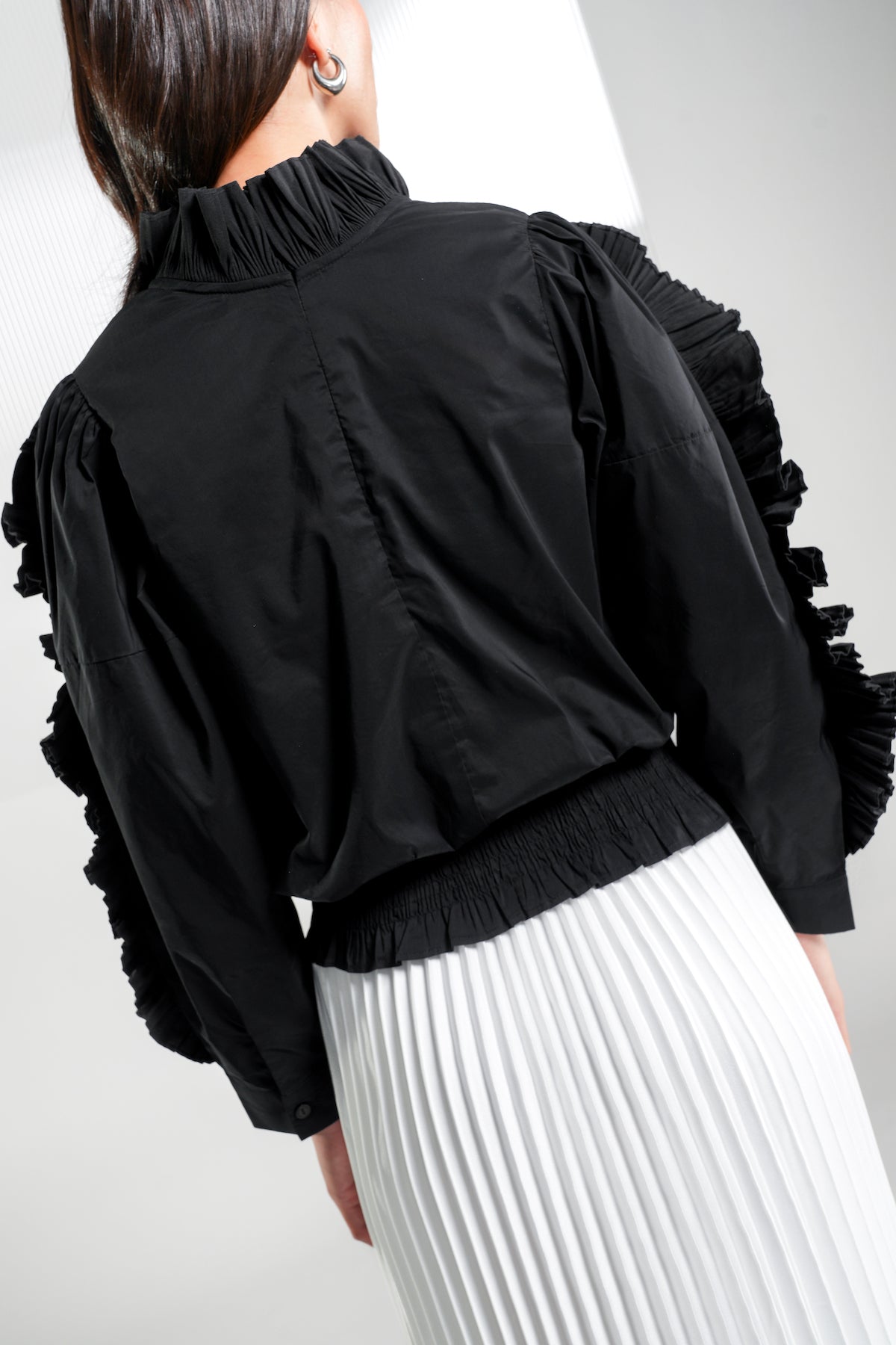 Summer Ruffled Blouse - Black