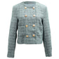 Tweed Crop Blazer - Aqua