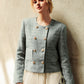 Tweed Crop Blazer - Aqua