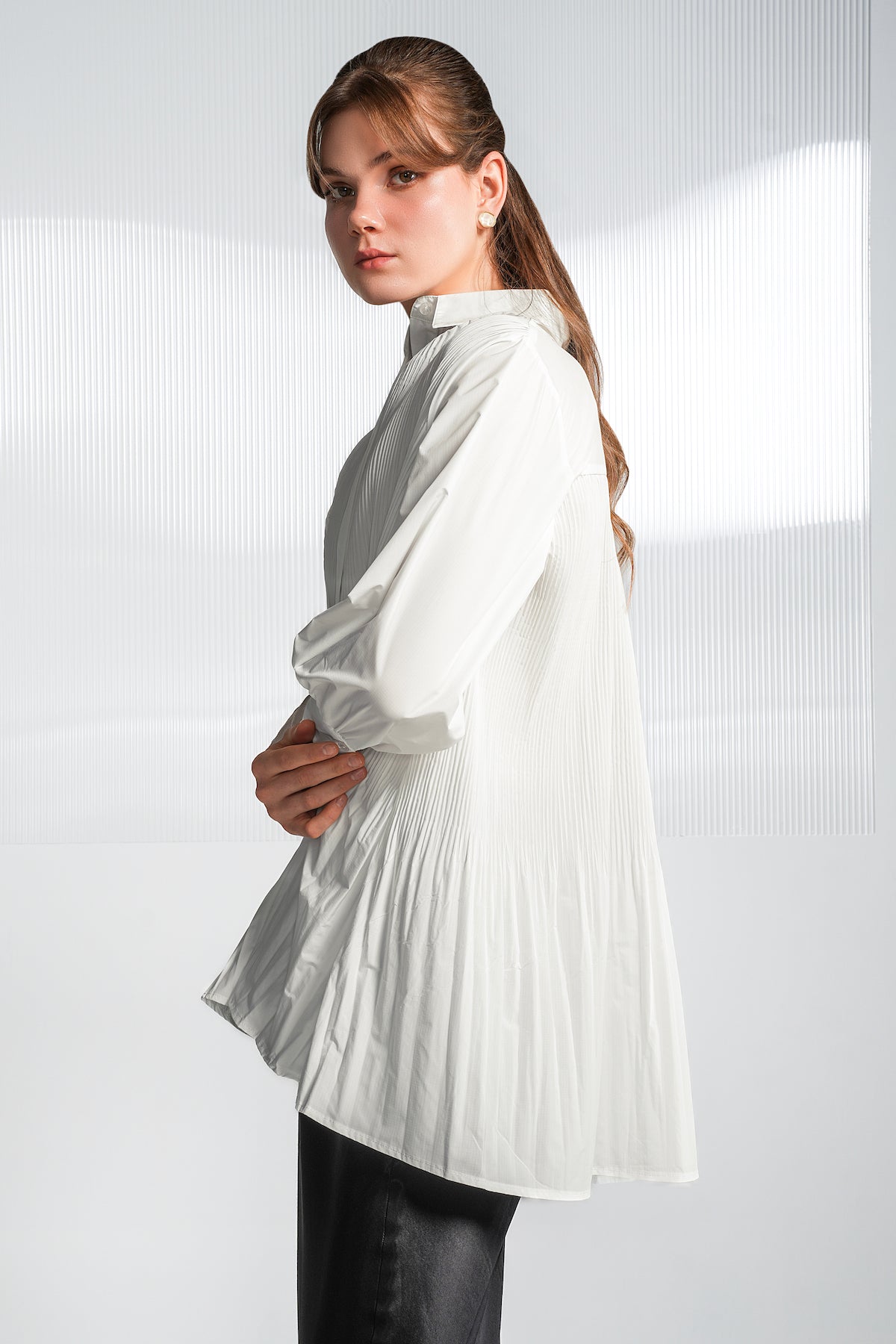 Vivian Pleated Shirt - White