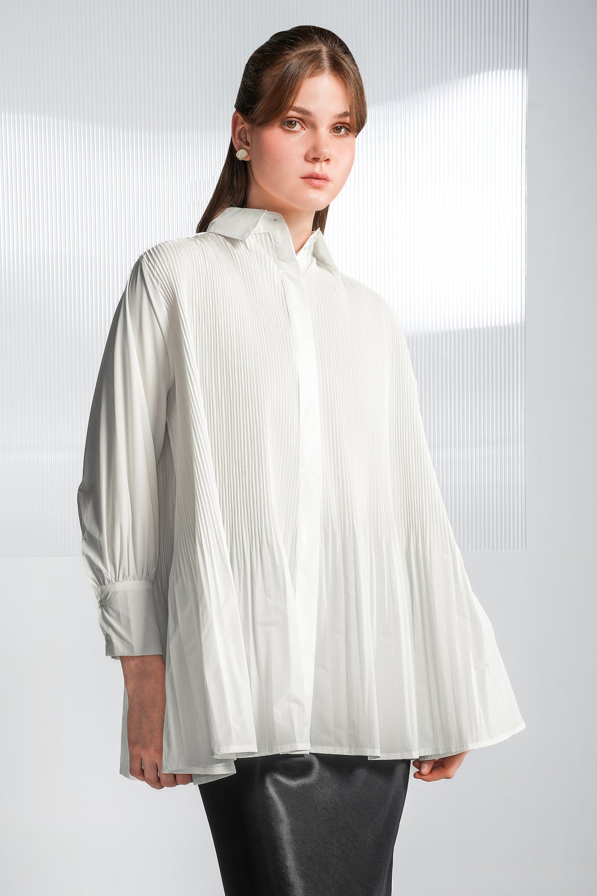 Vivian Pleated Shirt - White