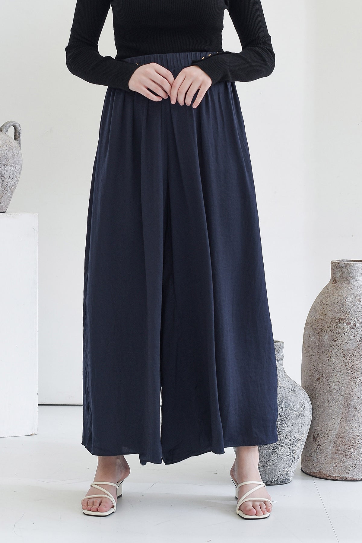 Navy Classic Flowy Culotte