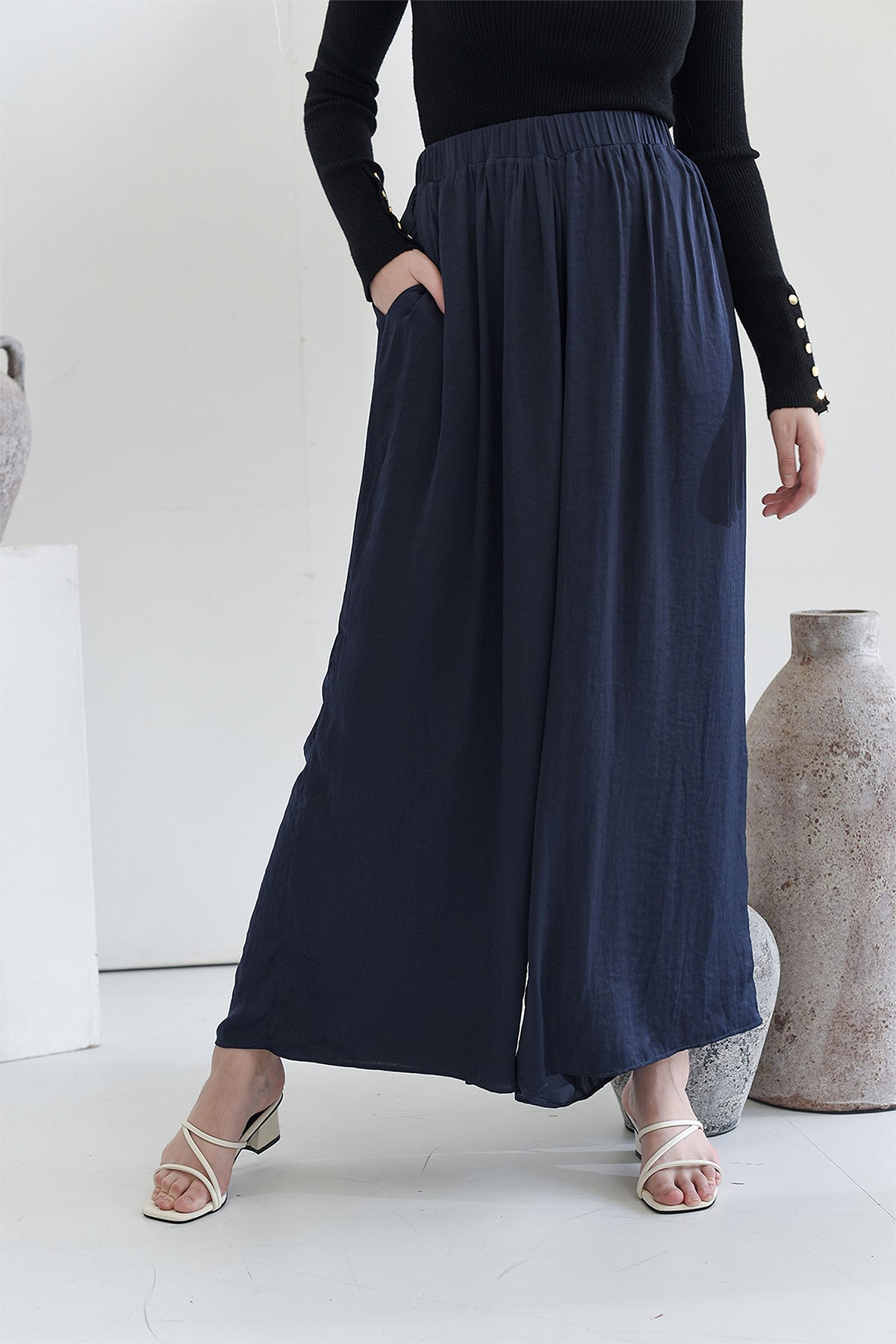 Navy Classic Flowy Culotte