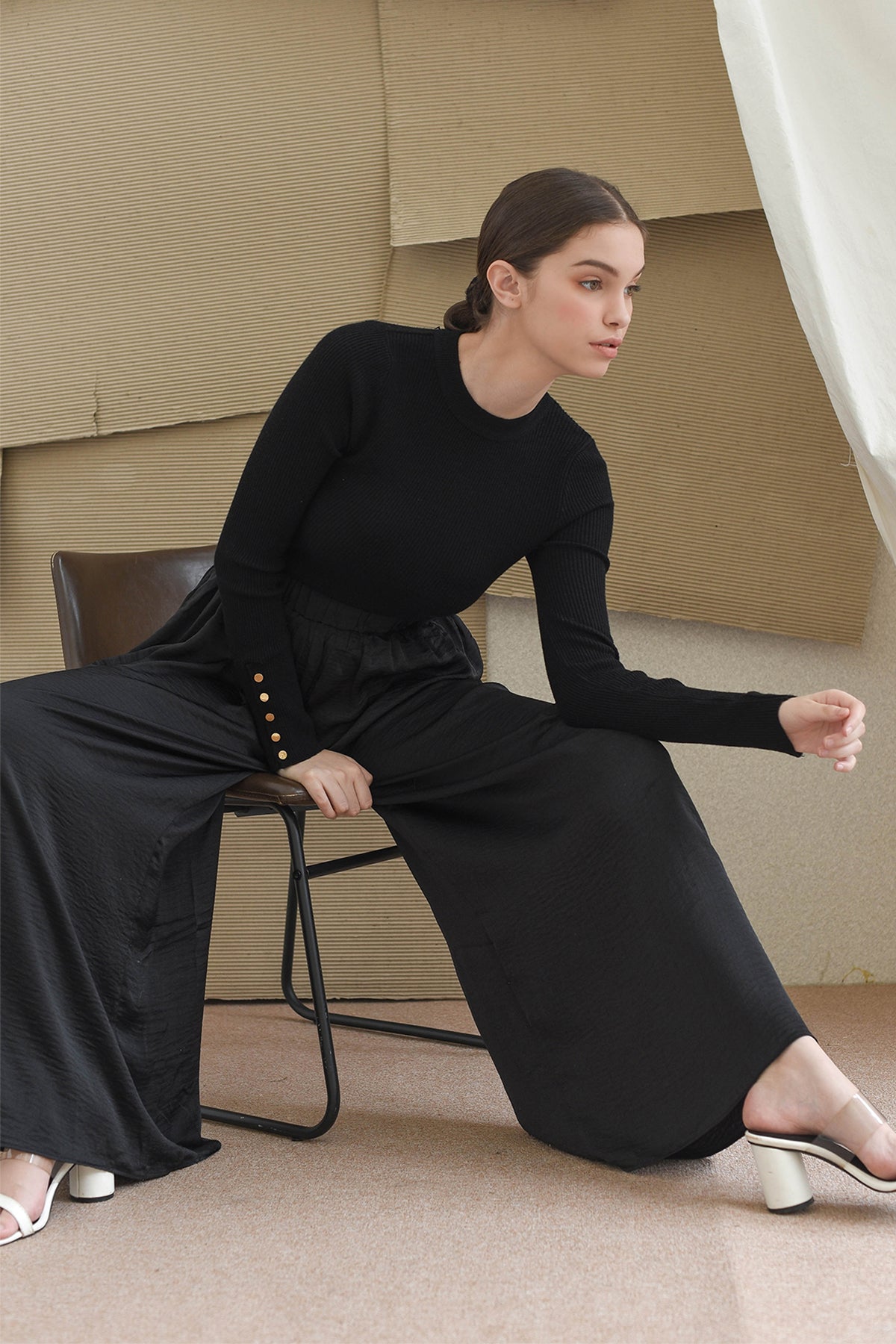 Black Classic Flowy Culotte