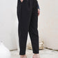 Black Belted Peg Pants