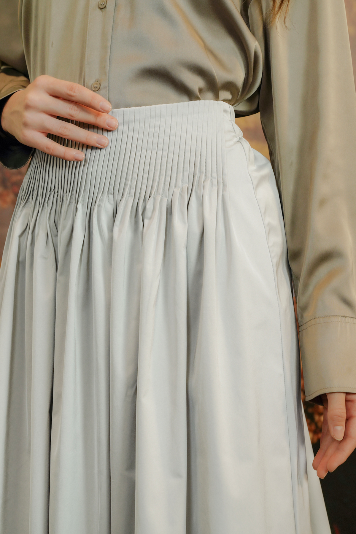 Zalia Waist Skirt - Taupe