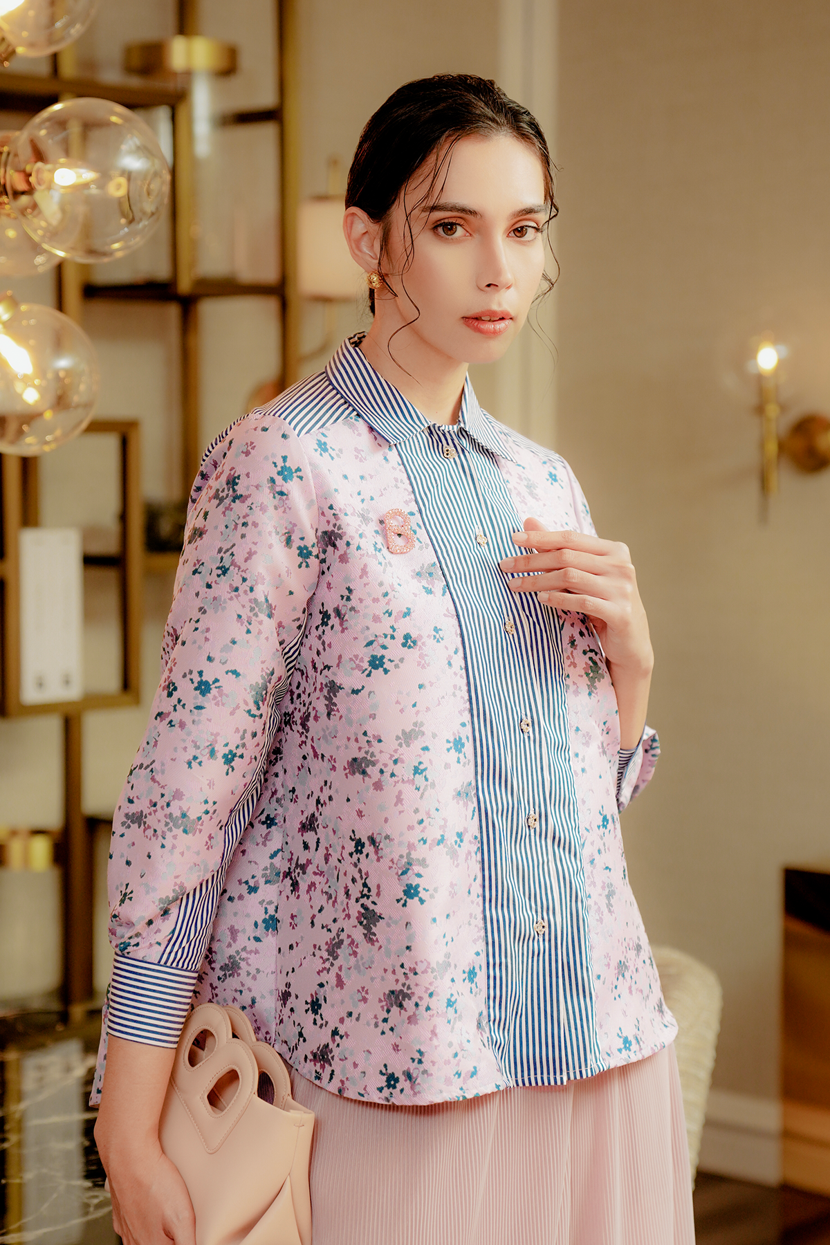 Zella Jacquard Shirt - Pink