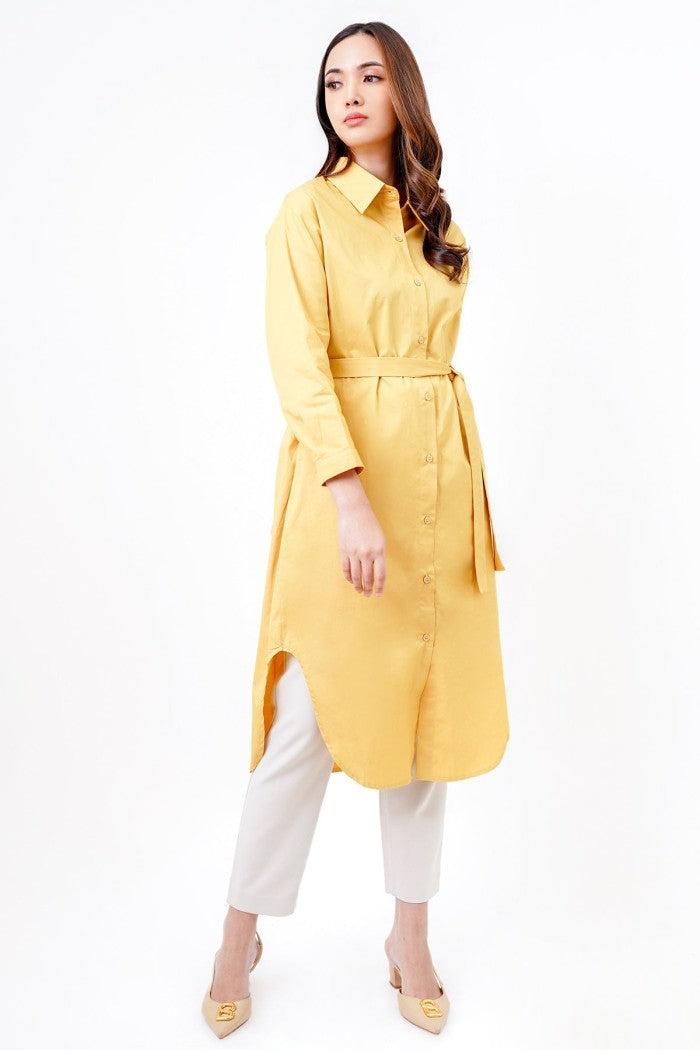 Liona Shirt Dress - Yellow