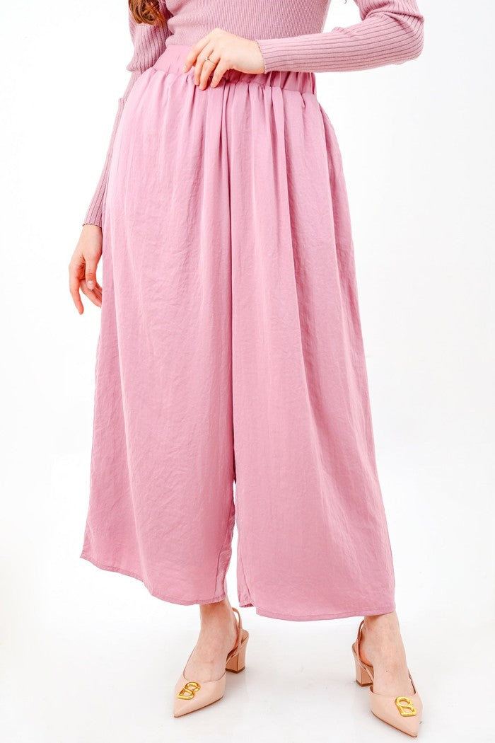 Flowy Wide Pants - Pink