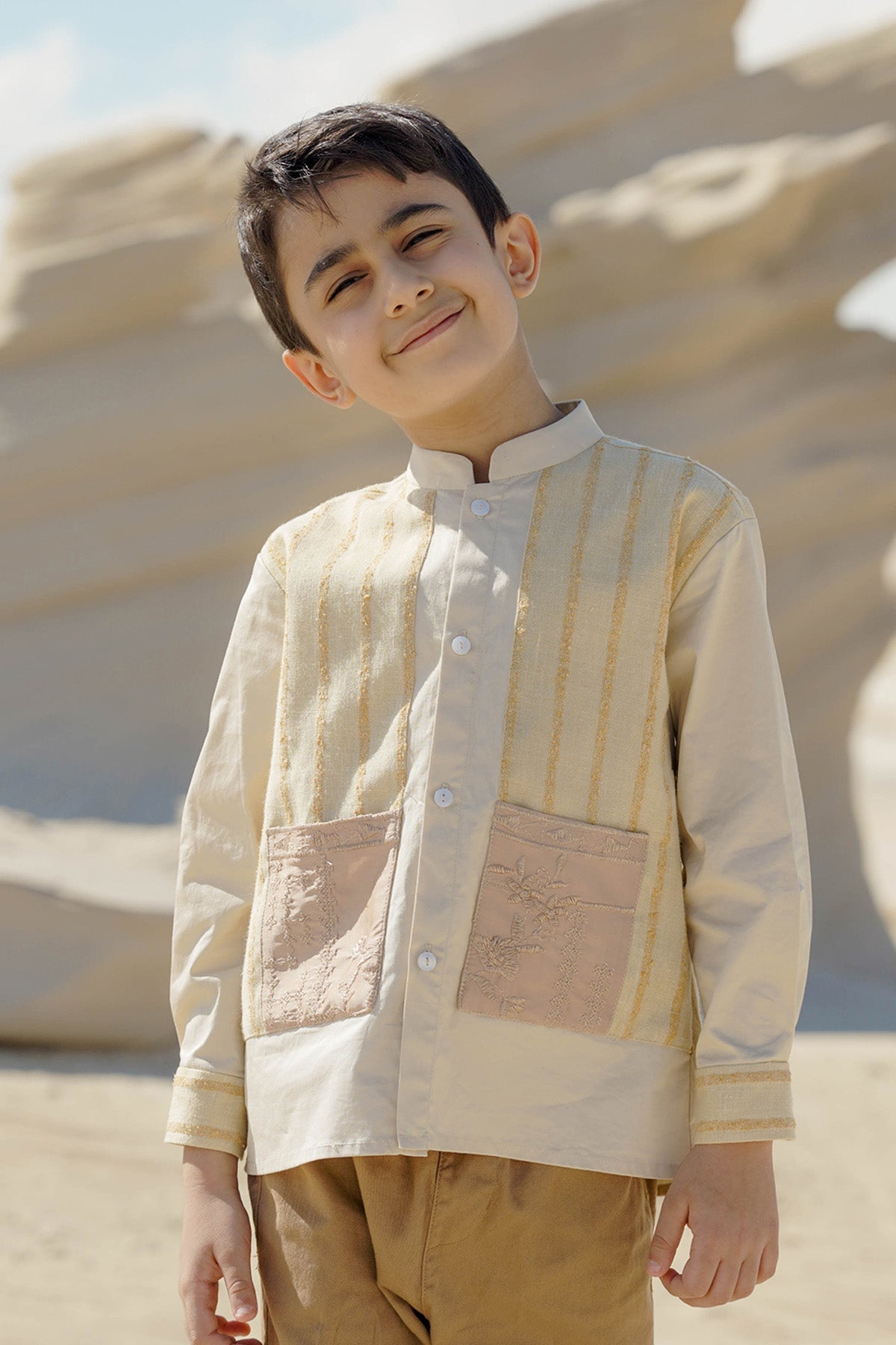 Aiden Kids Shirt - Cream