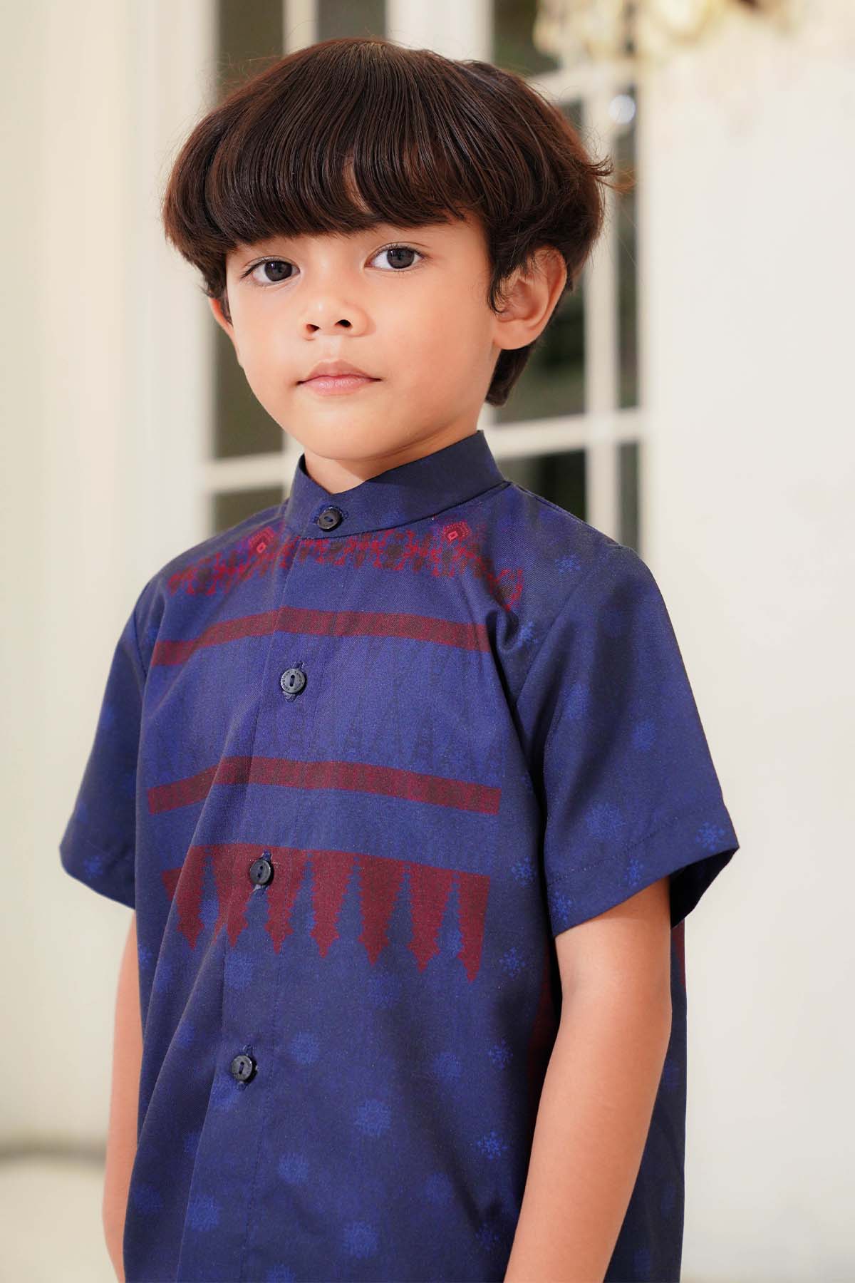 Benang Pelangi Nalanda Kids Shirt Short Sleeve - Navy