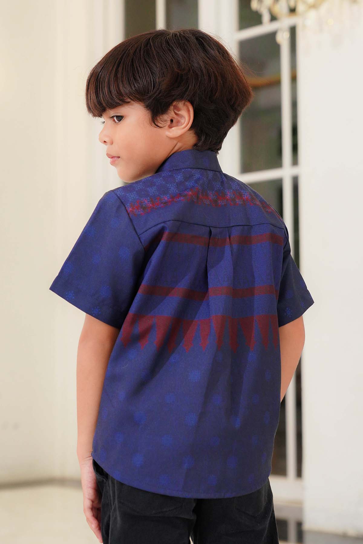 Benang Pelangi Nalanda Kids Shirt Short Sleeve - Navy