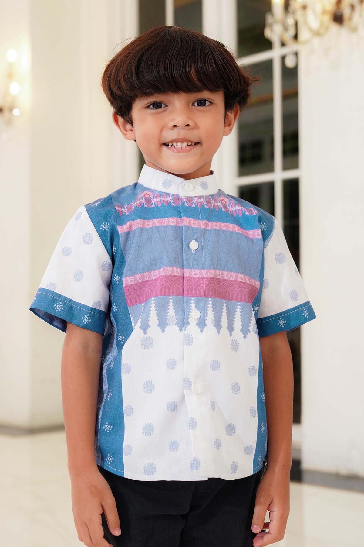 Benang Pelangi Nalanda Kids Shirt Short Sleeve - Blue