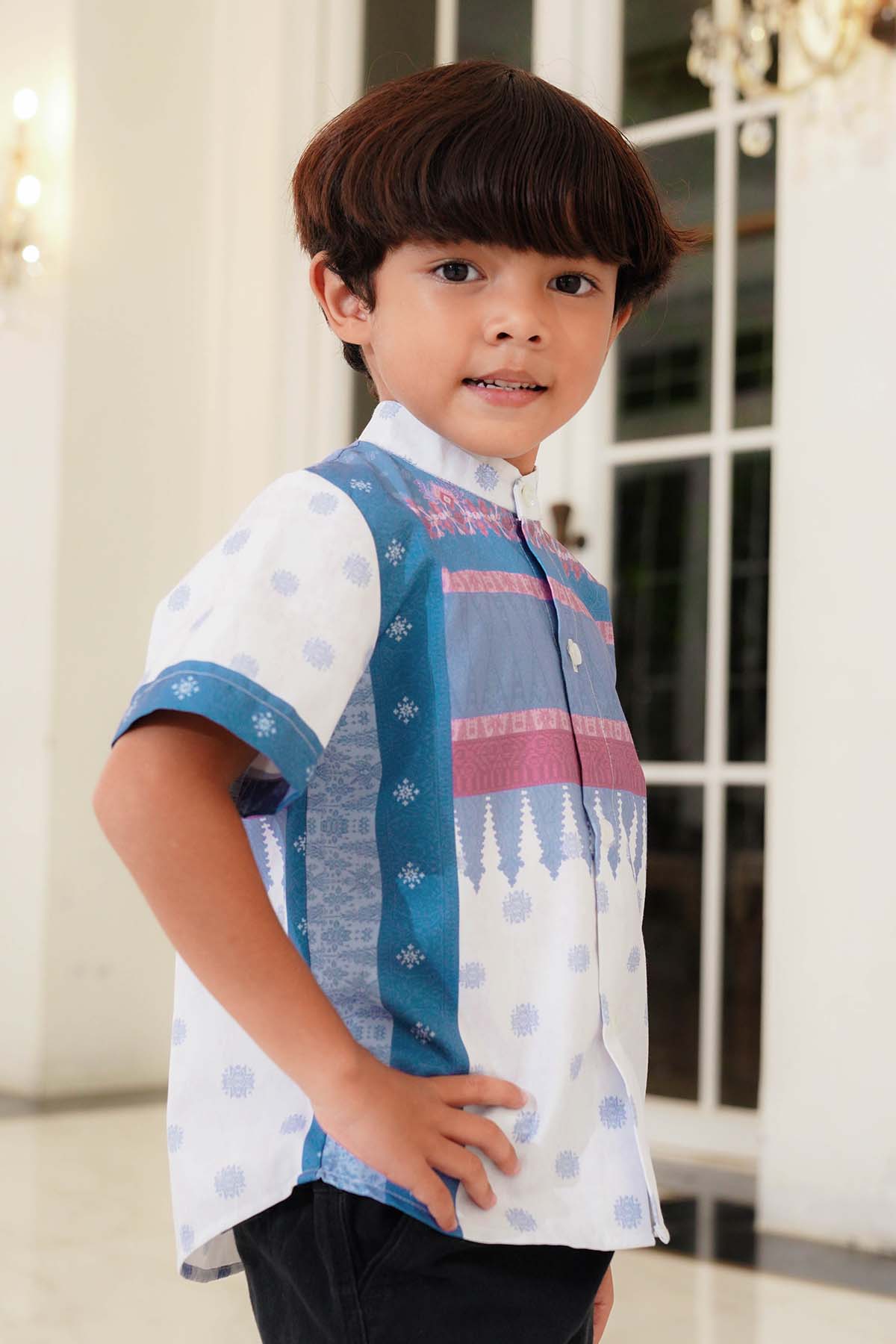 Benang Pelangi Nalanda Kids Shirt Short Sleeve - Blue