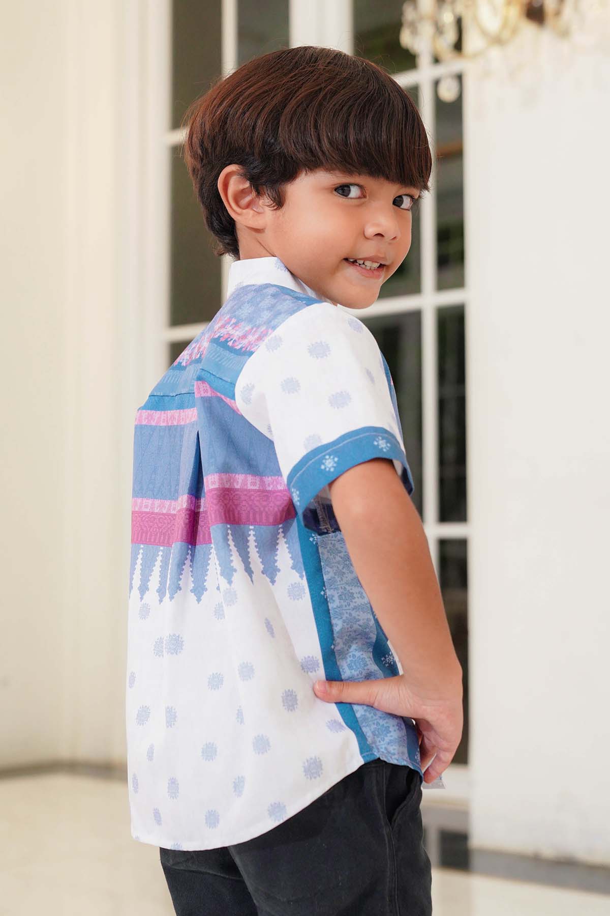 Benang Pelangi Nalanda Kids Shirt Short Sleeve - Blue