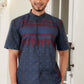 Benang Pelangi Gending Men Shirt Short Sleeve - Navy